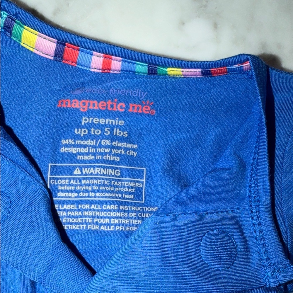 NWT Magnetic Me Modal Strong Blue Footie Preemie - Picture 3 of 6